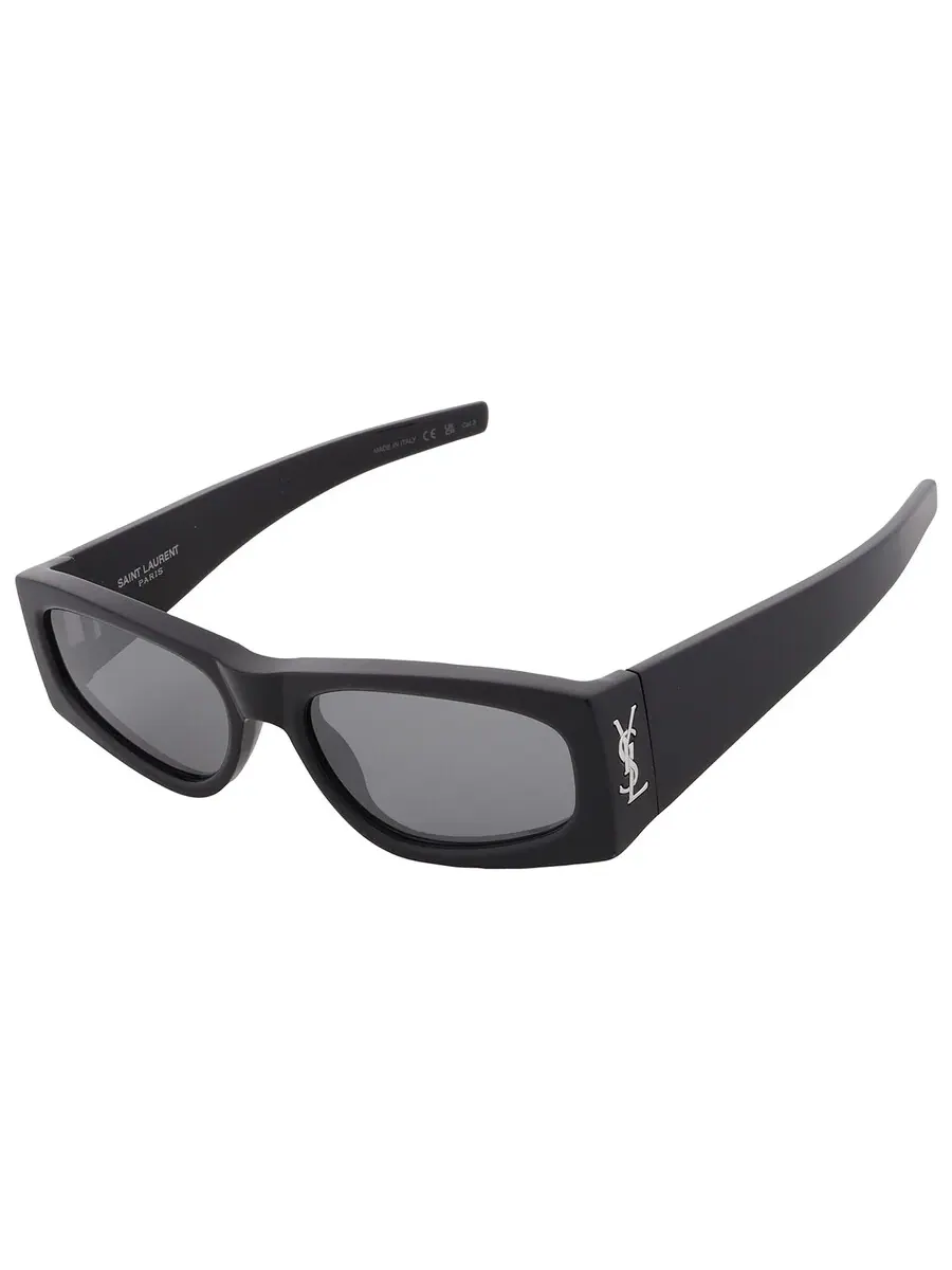 Женские солнцезащитные очки Saint Laurent Silver Mirror прямоугольной формы SL M140 002 56 — 3