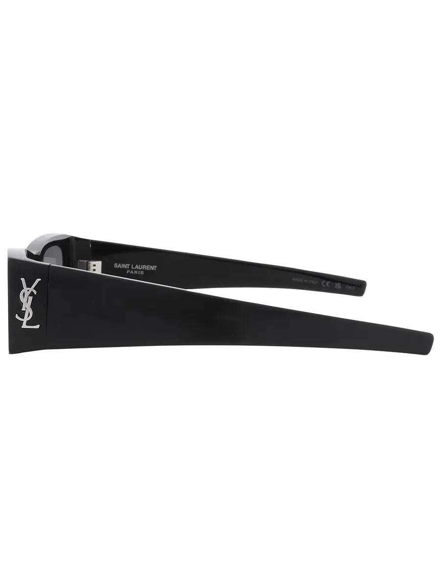 Женские солнцезащитные очки Saint Laurent Silver Mirror прямоугольной формы SL M140 002 56 — 4