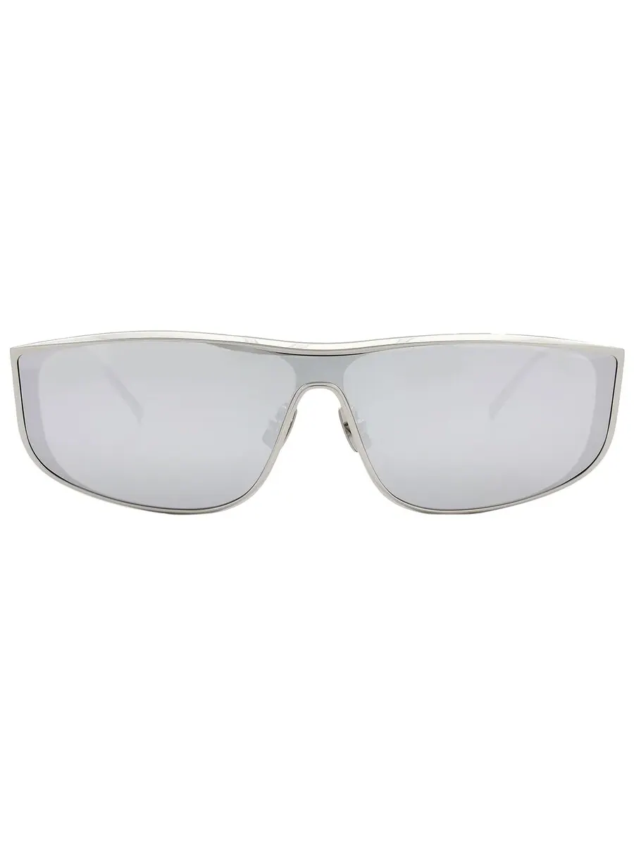 Солнцезащитные очки Saint Laurent Silver Shield унисекс SL 605 LUNA 003 135 — изображение 1 из 6, серебряный