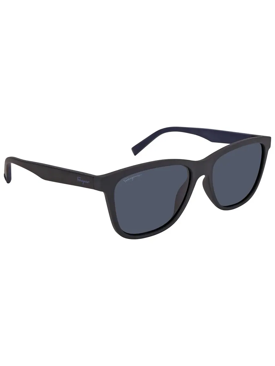Мужские прямоугольные солнцезащитные очки Salvatore Ferragamo синего цвета SF998S 002 57 — изображение 3 из 4, синий