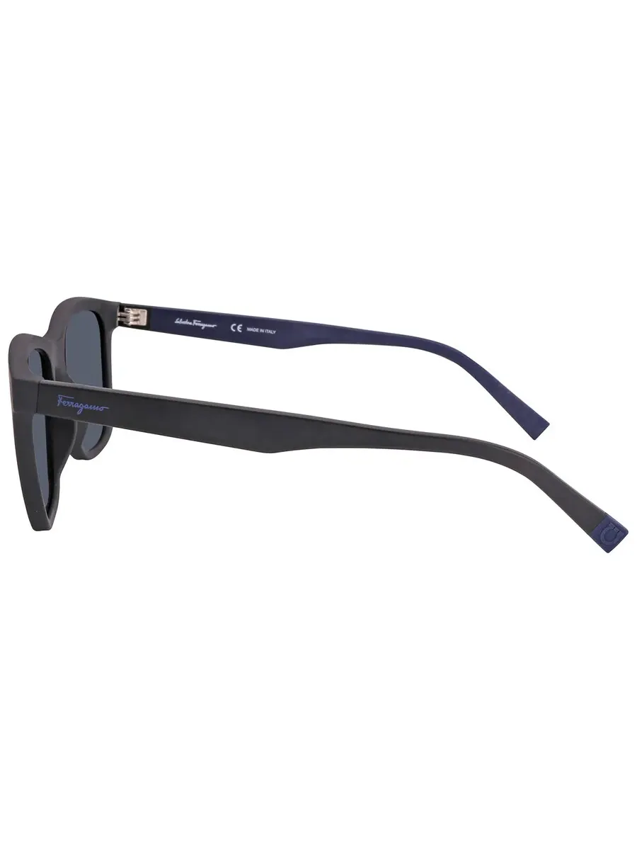 Мужские прямоугольные солнцезащитные очки Salvatore Ferragamo синего цвета SF998S 002 57 — изображение 4 из 4, синий