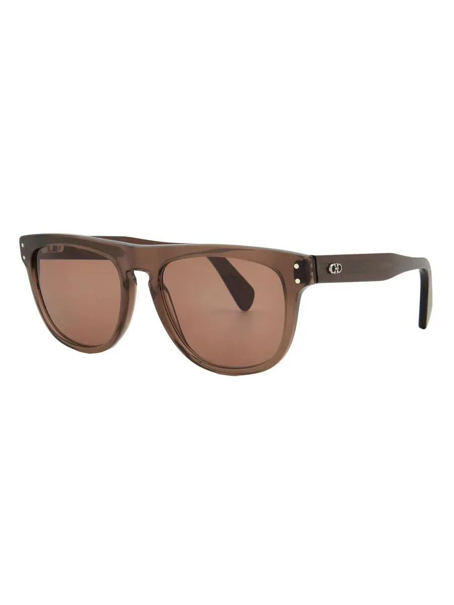 Мужские солнцезащитные очки Salvatore Ferragamo коричневые Browline SF1111S 232 55 — изображение 2 из 4, коричневый