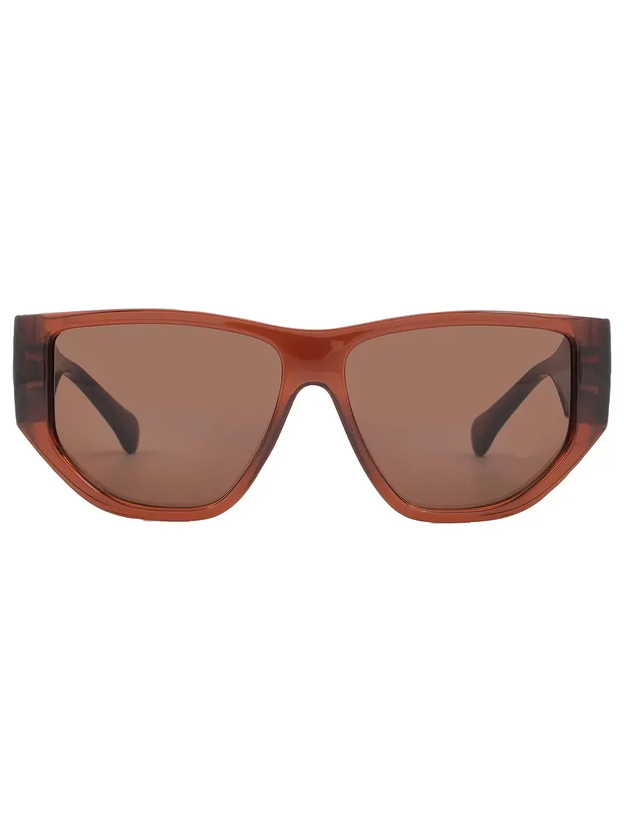 Солнцезащитные очки Salvatore Ferragamo коричневые геометрические унисекс SF1077S 232 56 — изображение 1 из 5, коричневый