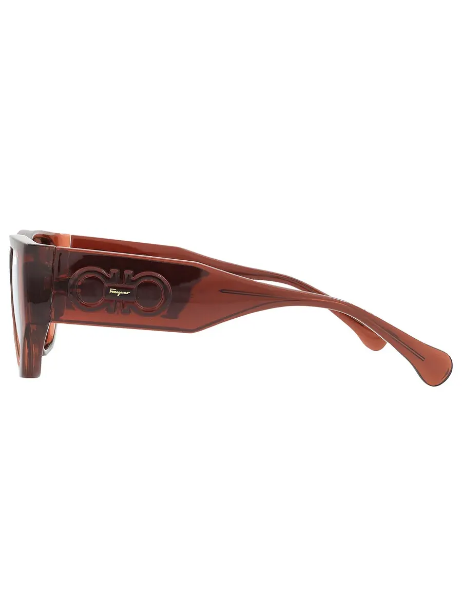 Солнцезащитные очки Salvatore Ferragamo коричневые геометрические унисекс SF1077S 232 56 — изображение 4 из 5, коричневый