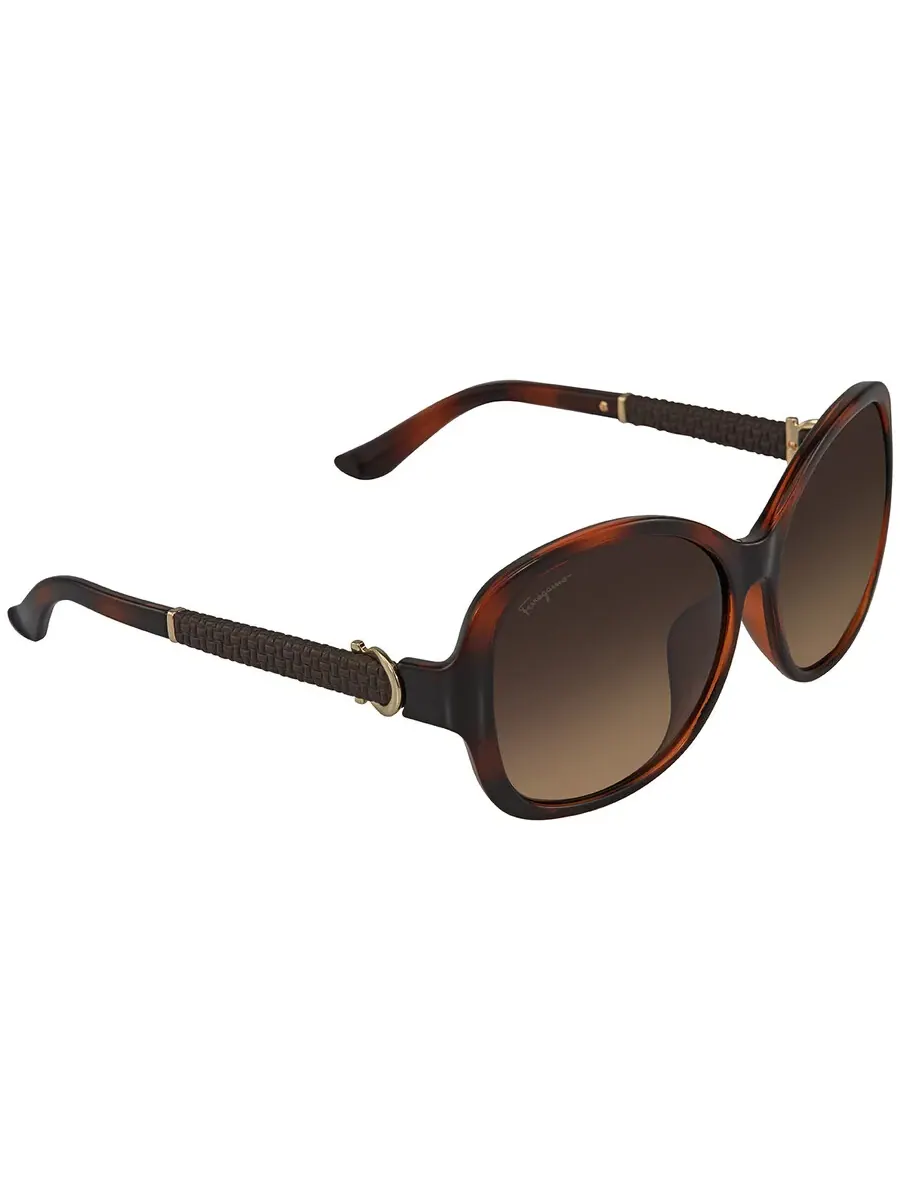Солнцезащитные очки Salvatore Ferragamo коричневые градиентные бабочки SF744SLA 214 59 — изображение 3 из 4, хаки