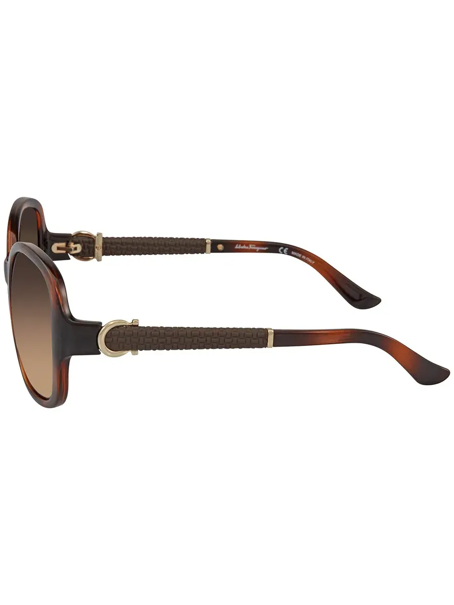 Солнцезащитные очки Salvatore Ferragamo коричневые градиентные бабочки SF744SLA 214 59 — изображение 4 из 4, хаки
