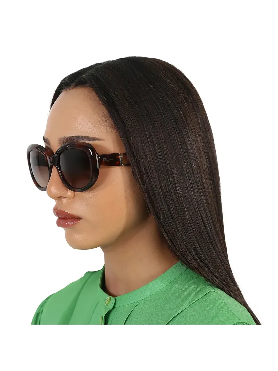 Очки для женщин Salvatore Ferragamo коричневые овальные SF727S 214 53 — изображение 2 из 4, хаки