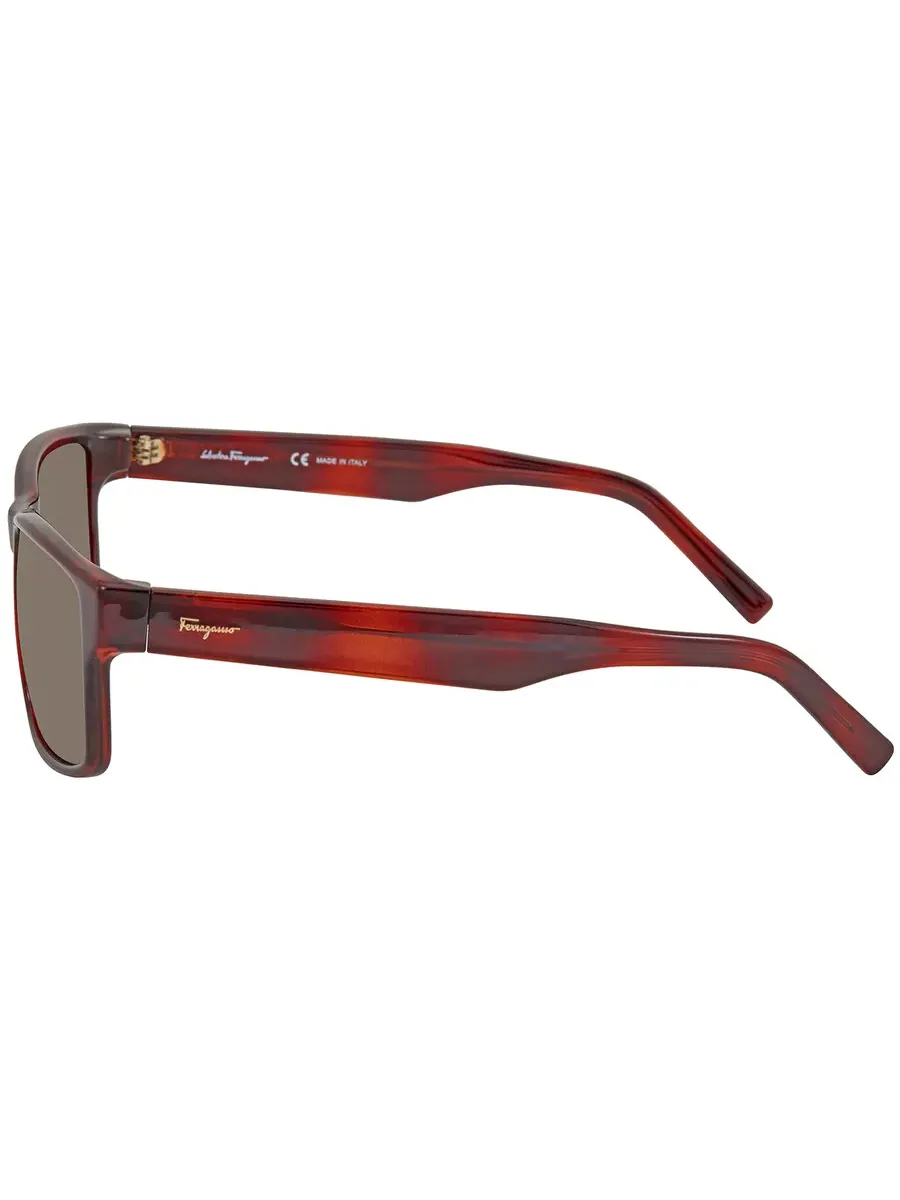 Мужские солнцезащитные очки Salvatore Ferragamo SF960S 214 58, коричневые, прямоугольные, 58 мм — изображение 4 из 4