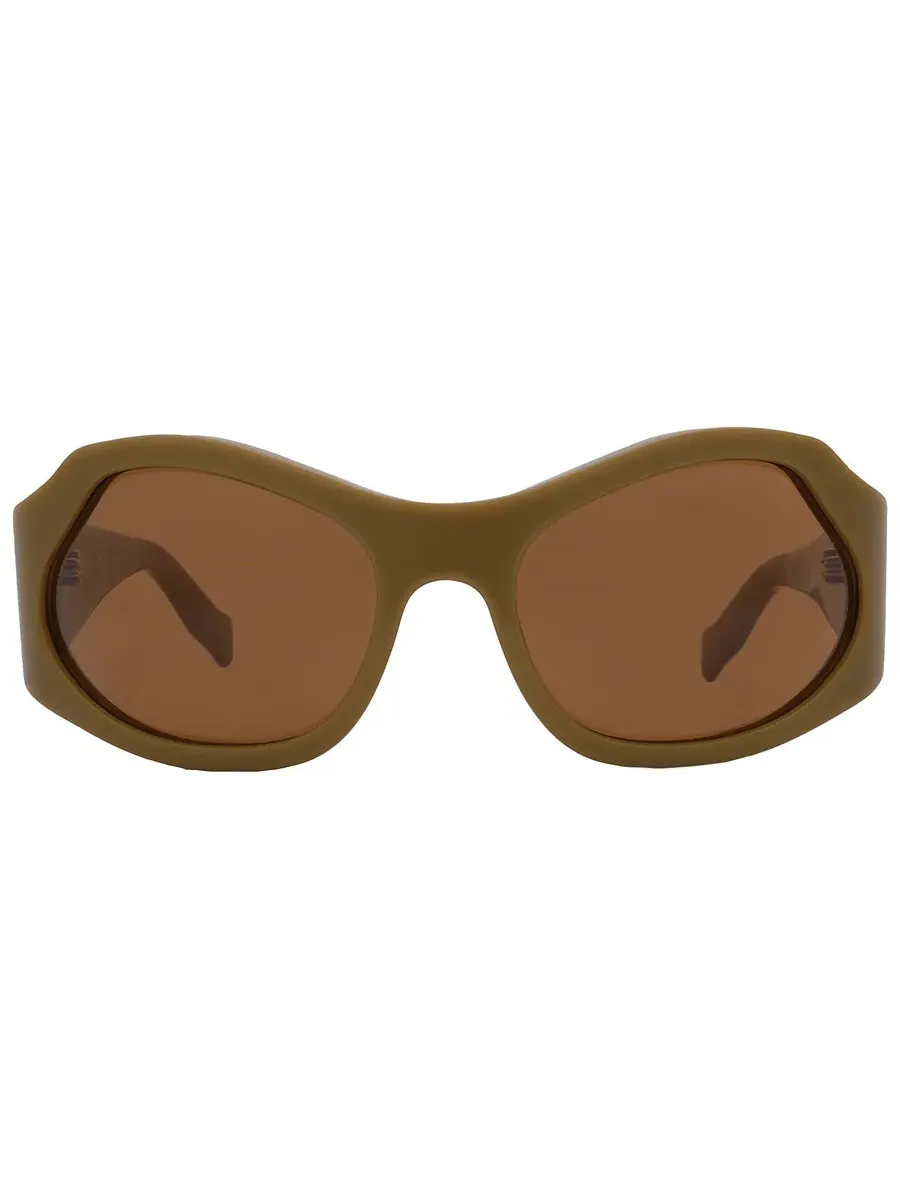 Женские солнцезащитные очки Salvatore Ferragamo Brown Wrap SF1078S 320 59 — изображение 1 из 5, коричневый