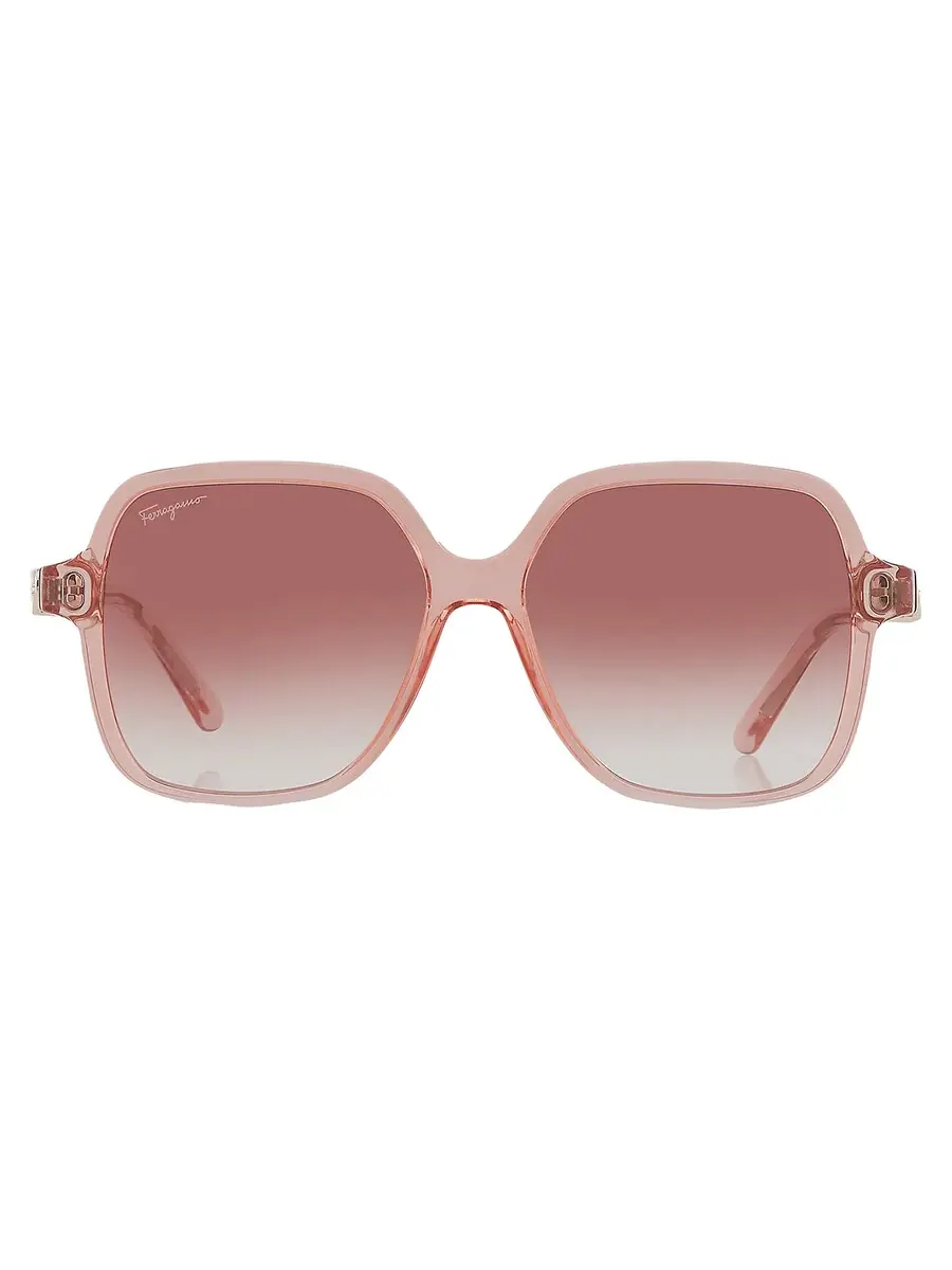Женские солнцезащитные очки Salvatore Ferragamo Coral Square SF1083S 840 57 — изображение 1 из 5, розовый
