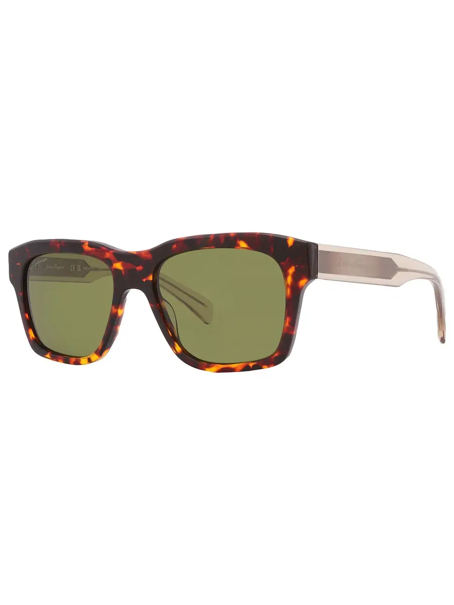 Мужские солнцезащитные очки Salvatore Ferragamo Green Square SF1087S 219 56 — изображение 2 из 4, зеленый
