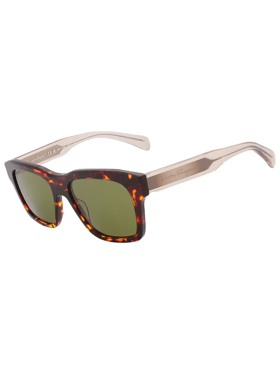 Мужские солнцезащитные очки Salvatore Ferragamo Green Square SF1087S 219 56 — изображение 3 из 4, зеленый