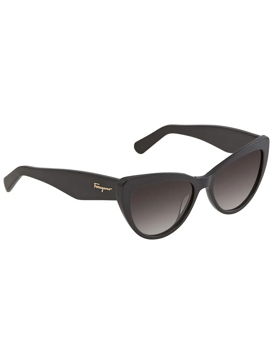 Солнцезащитные очки для женщин Salvatore Ferragamo серые в форме «кошачий глаз» SF930S 001 56 — изображение 3 из 4, черный
