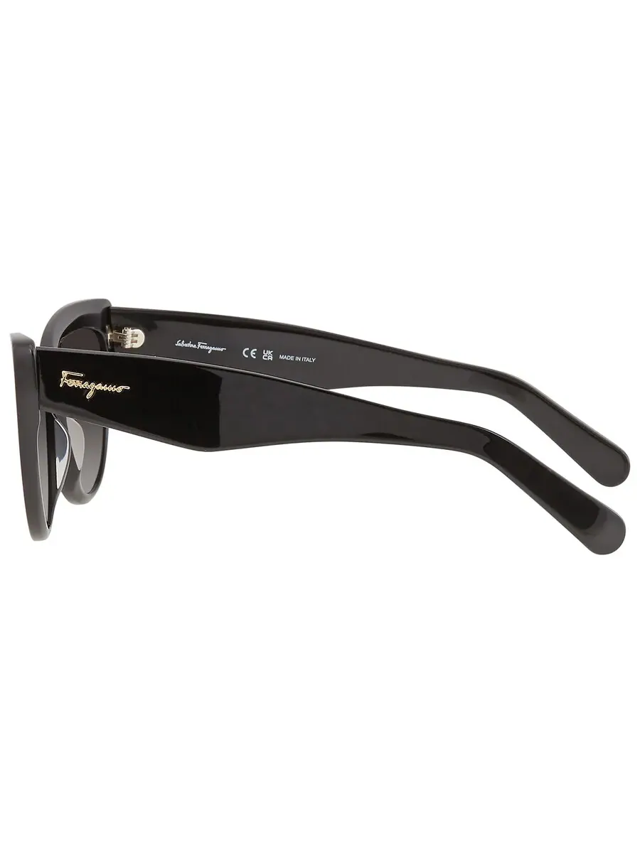 Солнцезащитные очки для женщин Salvatore Ferragamo серые в форме «кошачий глаз» SF930S 001 56 — изображение 4 из 4, черный