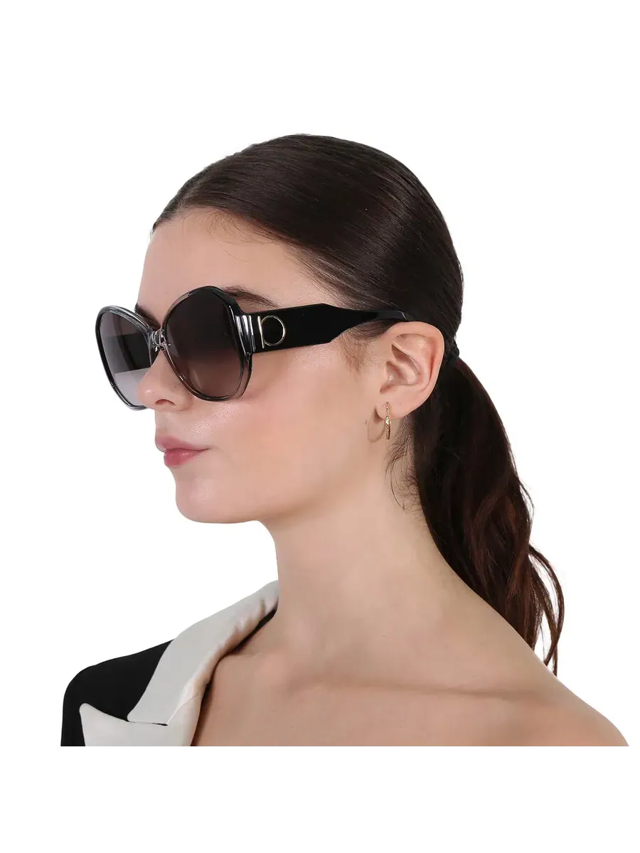 Женские солнцезащитные очки Salvatore Ferragamo Grey Gradient Butterfly SF942S 007 61 — изображение 2 из 4, серый