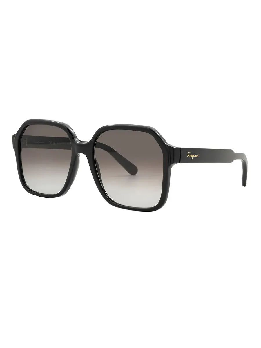 Солнцезащитные очки женские Salvatore Ferragamo SF1069S 001 56 серые градиентные квадратные — изображение 3 из 5, черный