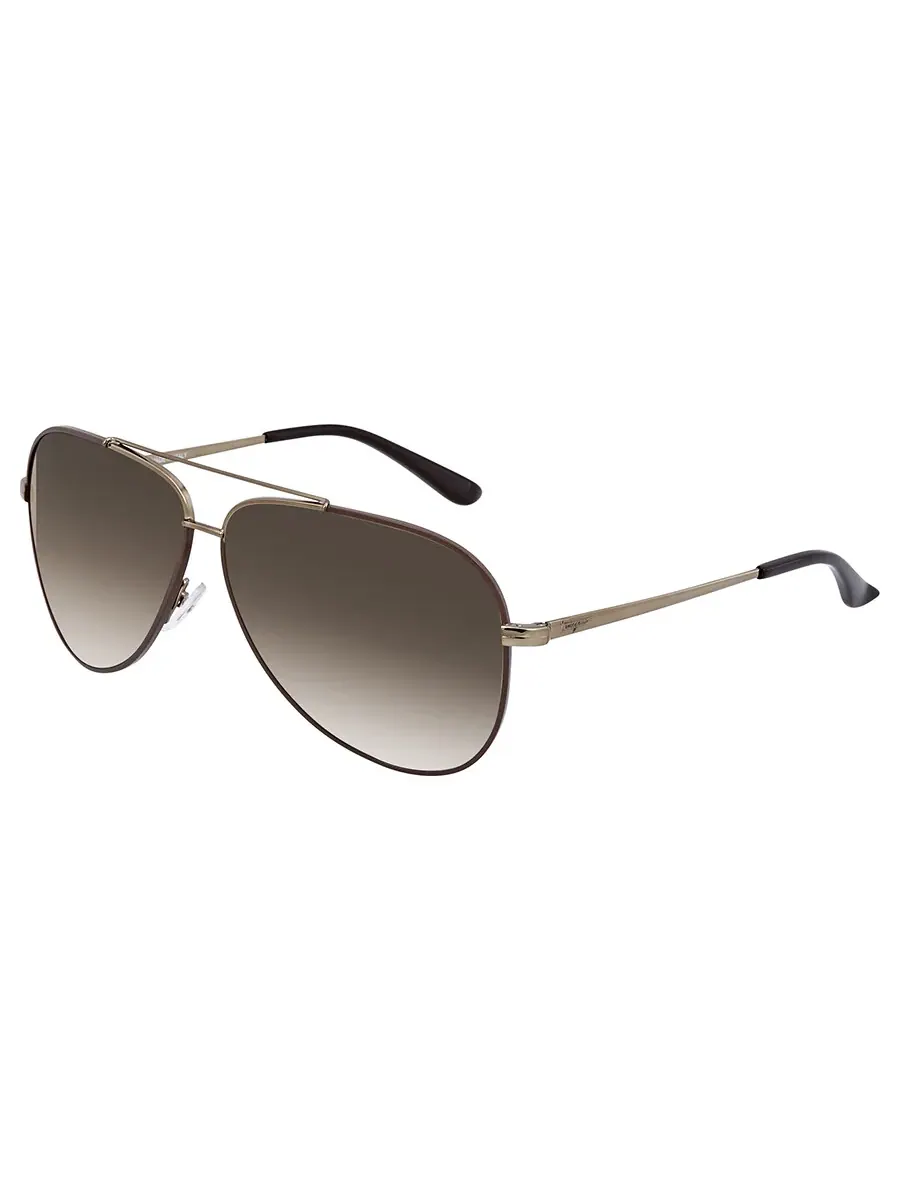 Солнцезащитные очки Salvatore Ferragamo коричневые пилот унисекс SF131S 211 60 — изображение 2 из 3, коричневый