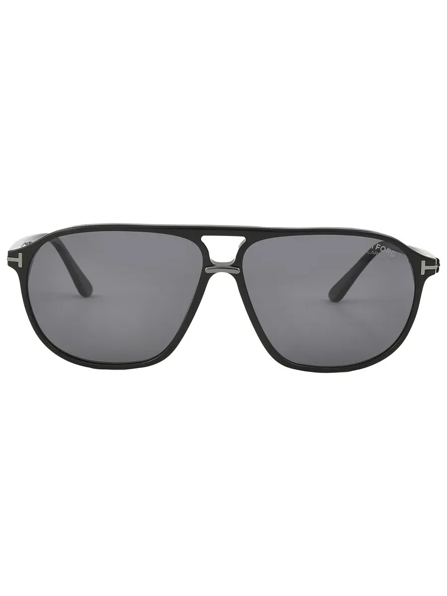 Мужские солнцезащитные очки Tom Ford Bruce Polarized Smoke Navigator FT1026-N 01D 61 — серый