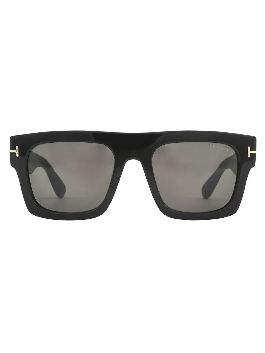 Мужские солнцезащитные очки Tom Ford Fausto Smoke Browline FT0711 01A 53 — серый