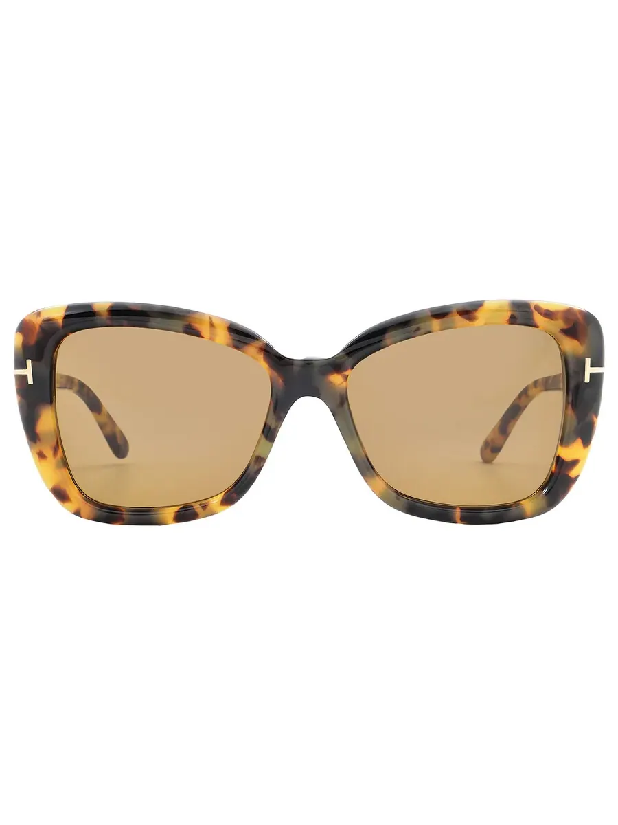 Женские солнцезащитные очки Tom Ford Maeve Roviex Butterfly FT1008 55J 55 — изображение 1 из 5, коричневый