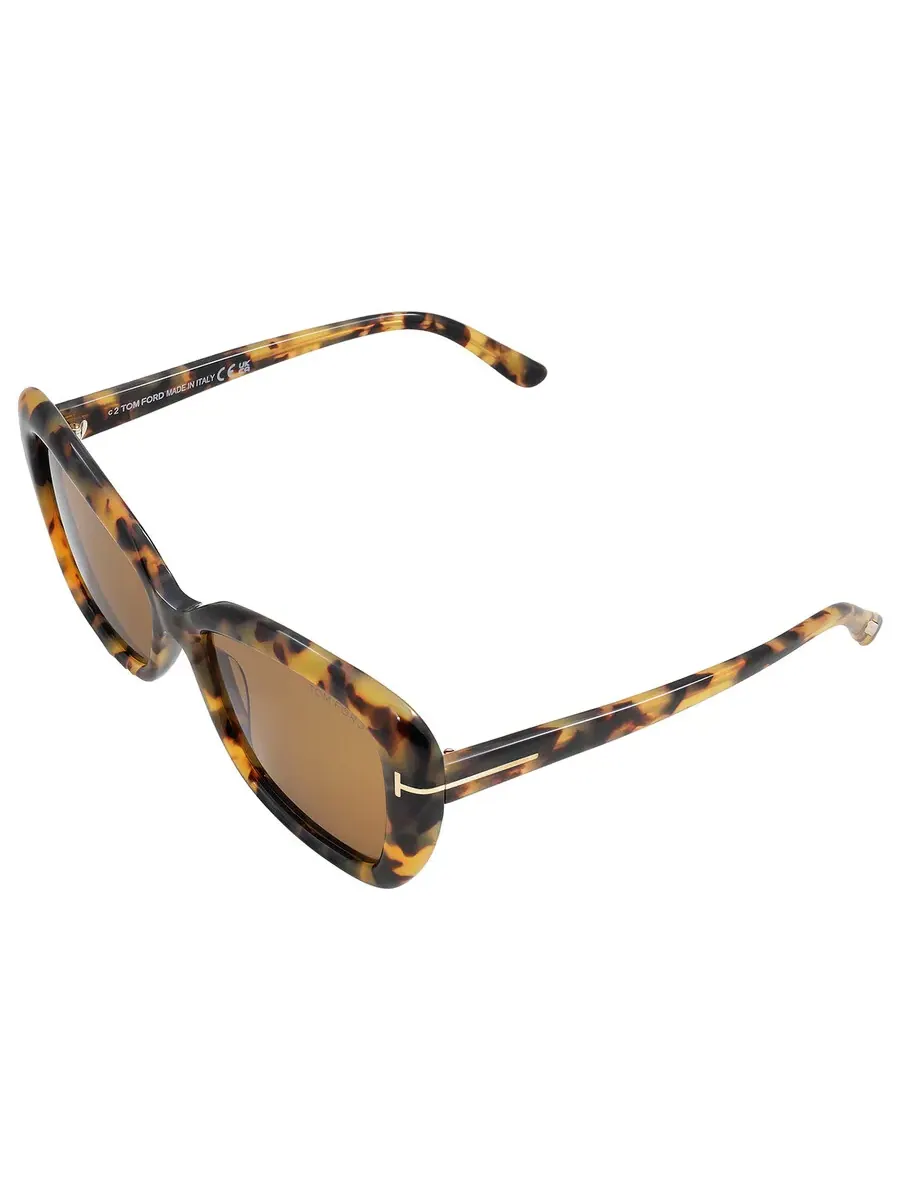 Женские солнцезащитные очки Tom Ford Maeve Roviex Butterfly FT1008 55J 55 — изображение 5 из 5, коричневый