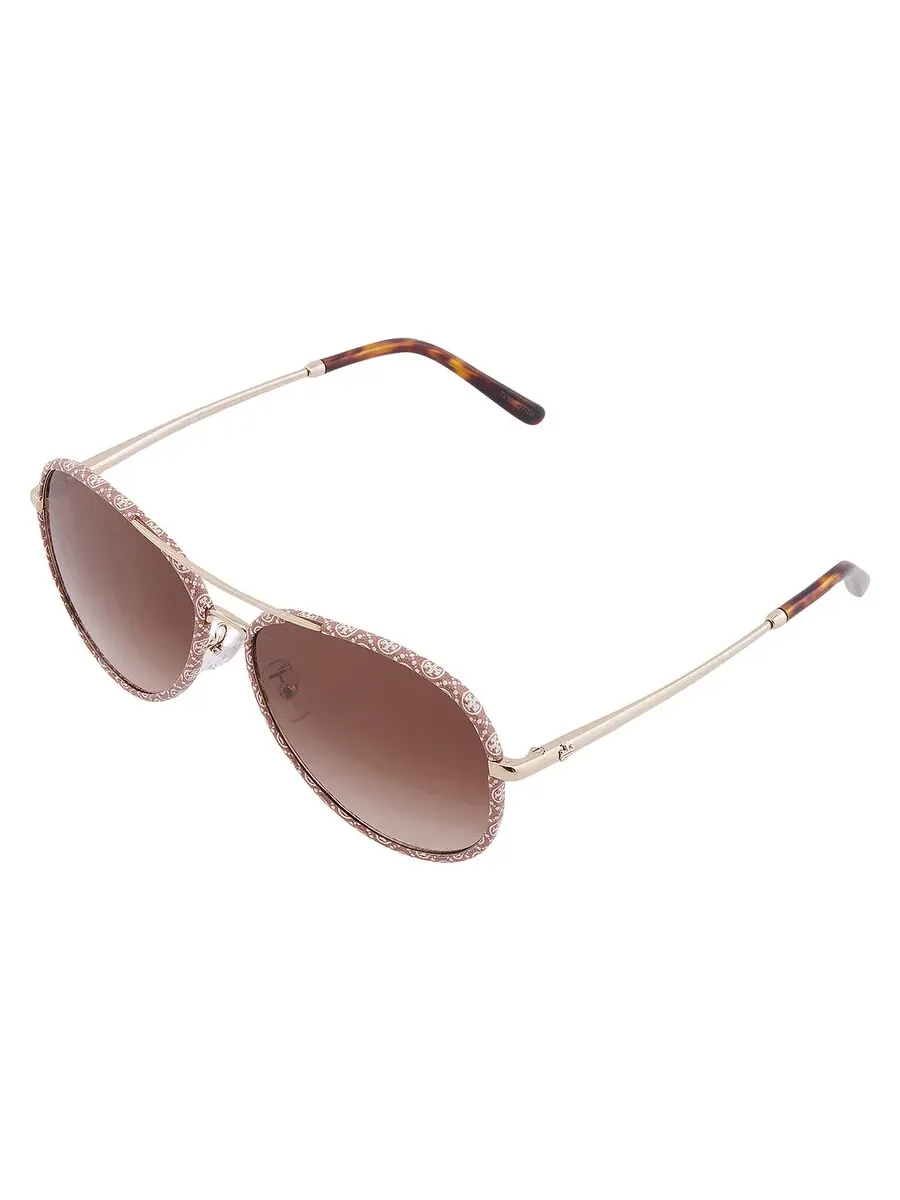 Женские солнцезащитные очки Tory Burch коричнево-градиентные Pilot TY6114 336013 58 — изображение 3 из 5, светлый золотистый
