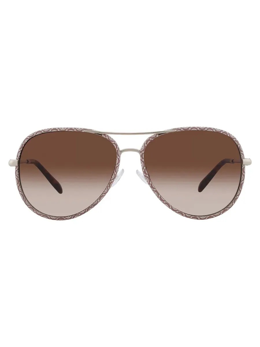 Женские солнцезащитные очки Tory Burch коричнево-градиентные Pilot TY6114 336013 60 — изображение 1 из 5, светлый золотистый