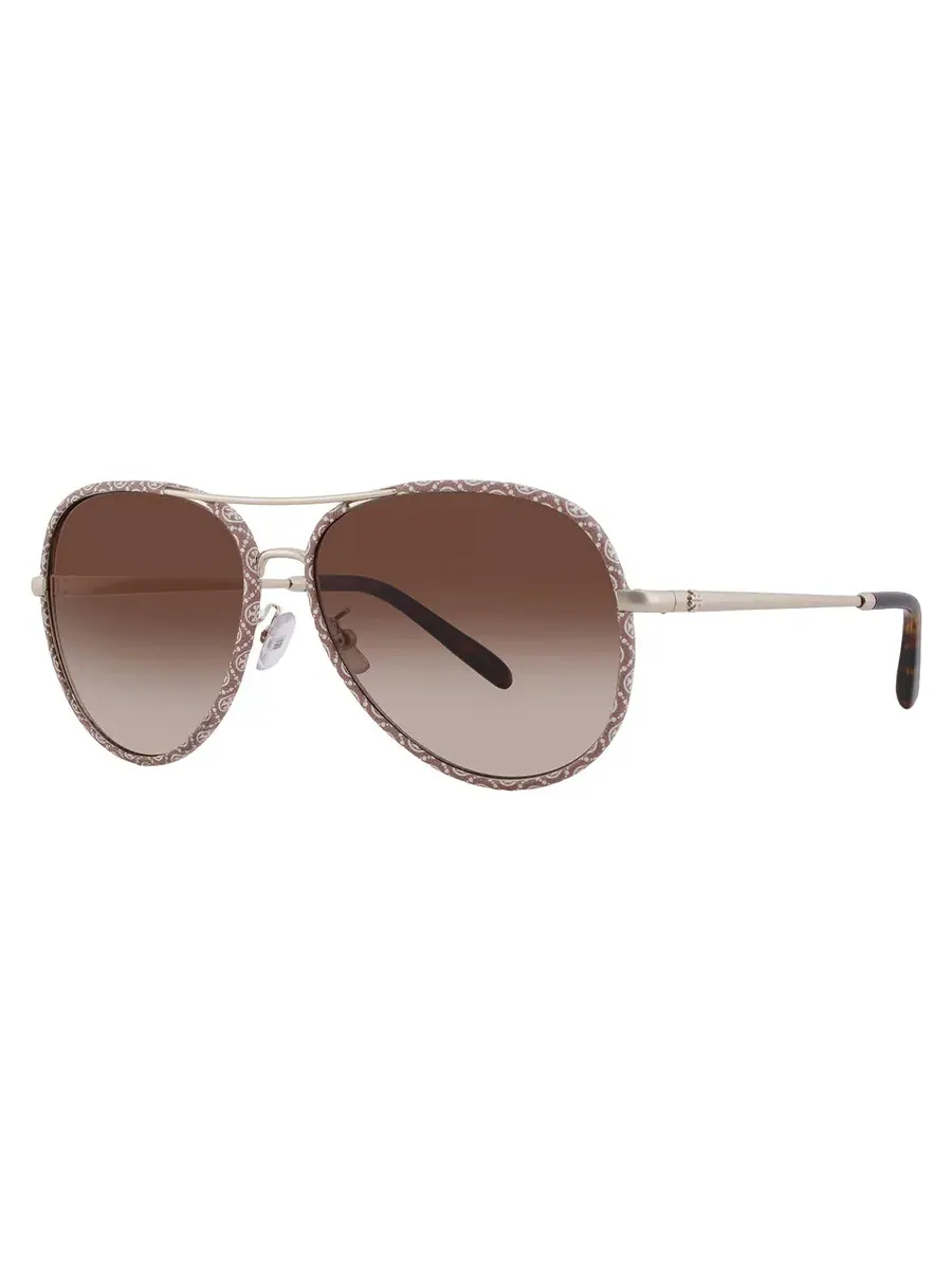 Женские солнцезащитные очки Tory Burch коричнево-градиентные Pilot TY6114 336013 60 — изображение 2 из 5, светлый золотистый