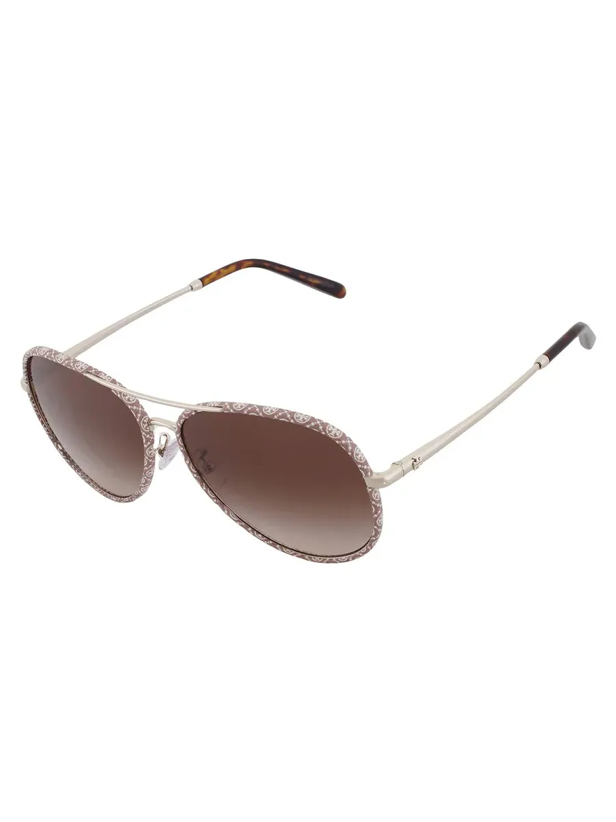 Женские солнцезащитные очки Tory Burch коричнево-градиентные Pilot TY6114 336013 60 — изображение 3 из 5, светлый золотистый