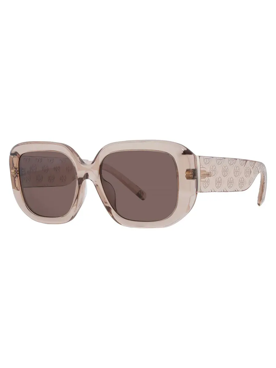 Женские солнцезащитные очки Tory Burch коричневого квадратного цвета TY7218U 195473 54 — изображение 2 из 5, коричневый