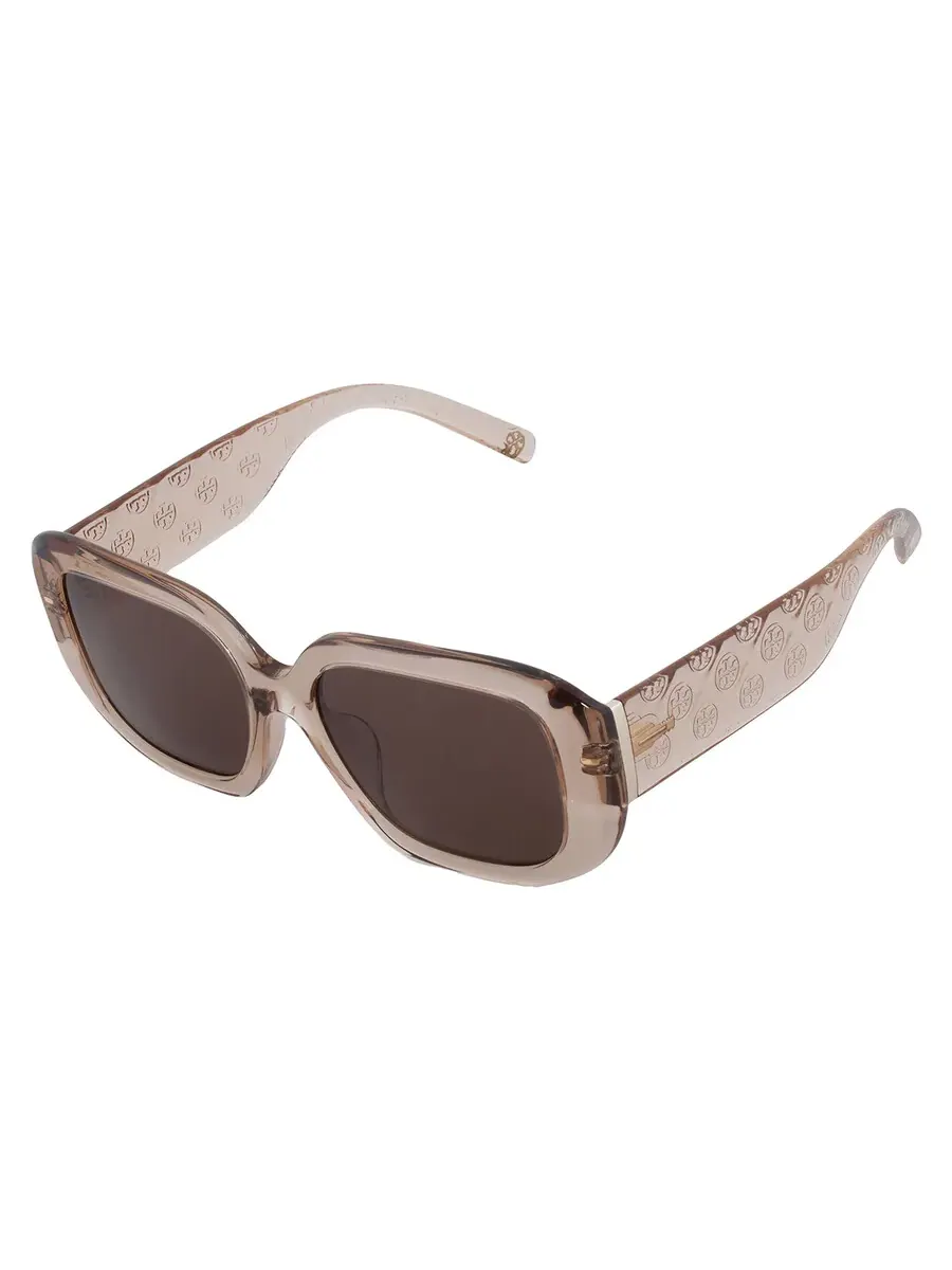Женские солнцезащитные очки Tory Burch коричневого квадратного цвета TY7218U 195473 54 — изображение 3 из 5, коричневый