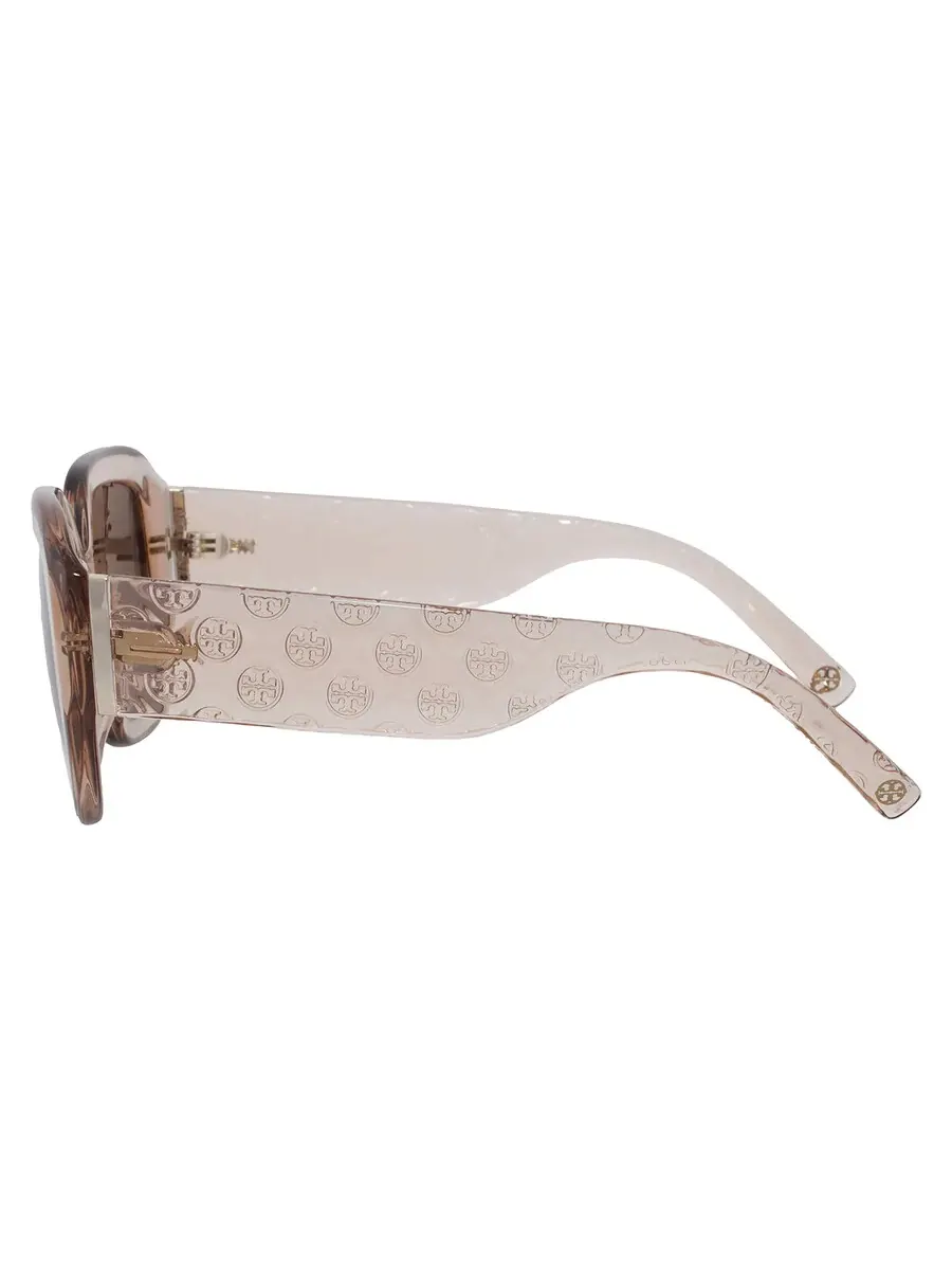 Женские солнцезащитные очки Tory Burch коричневого квадратного цвета TY7218U 195473 54 — изображение 4 из 5, коричневый