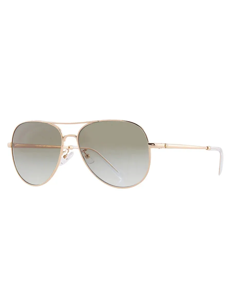 Солнцезащитные очки для женщин Tory Burch Green Gradient Pilot TY6114 33438E 58 — изображение 2 из 5, золото