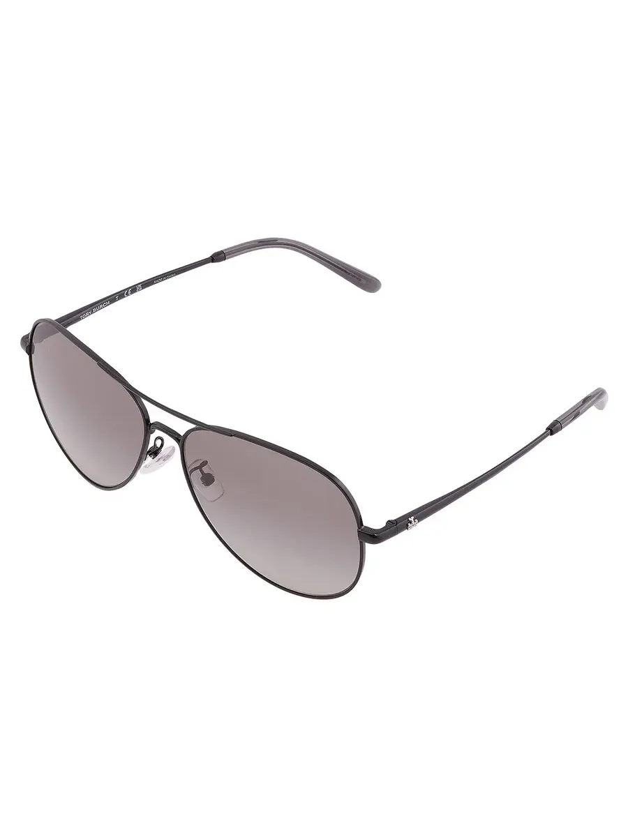 Женские солнцезащитные очки Tory Burch Pilot с серым градиентом TY6114 328211 60 — изображение 3 из 5, черный