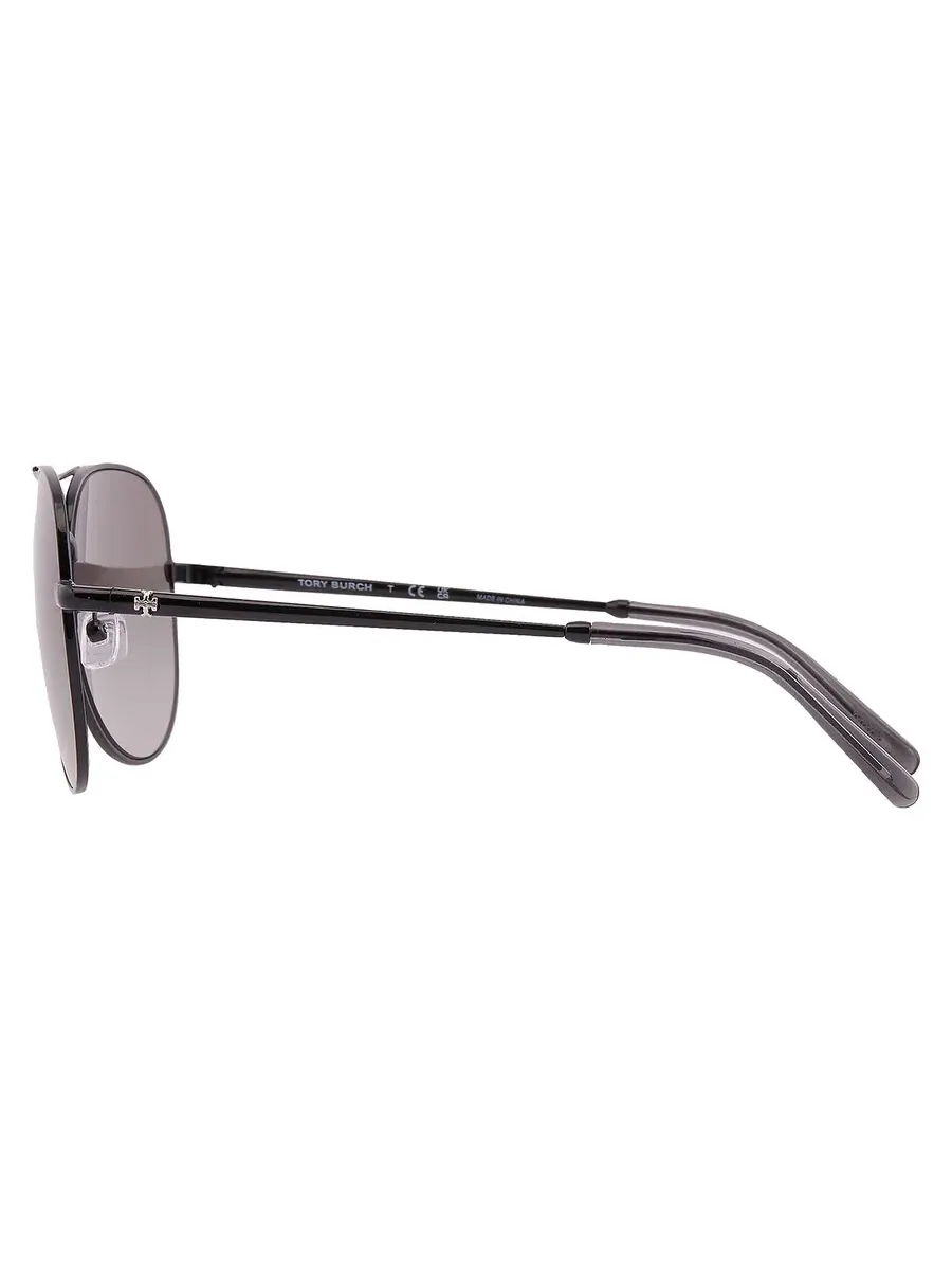 Женские солнцезащитные очки Tory Burch Pilot с серым градиентом TY6114 328211 60 — изображение 4 из 5, черный