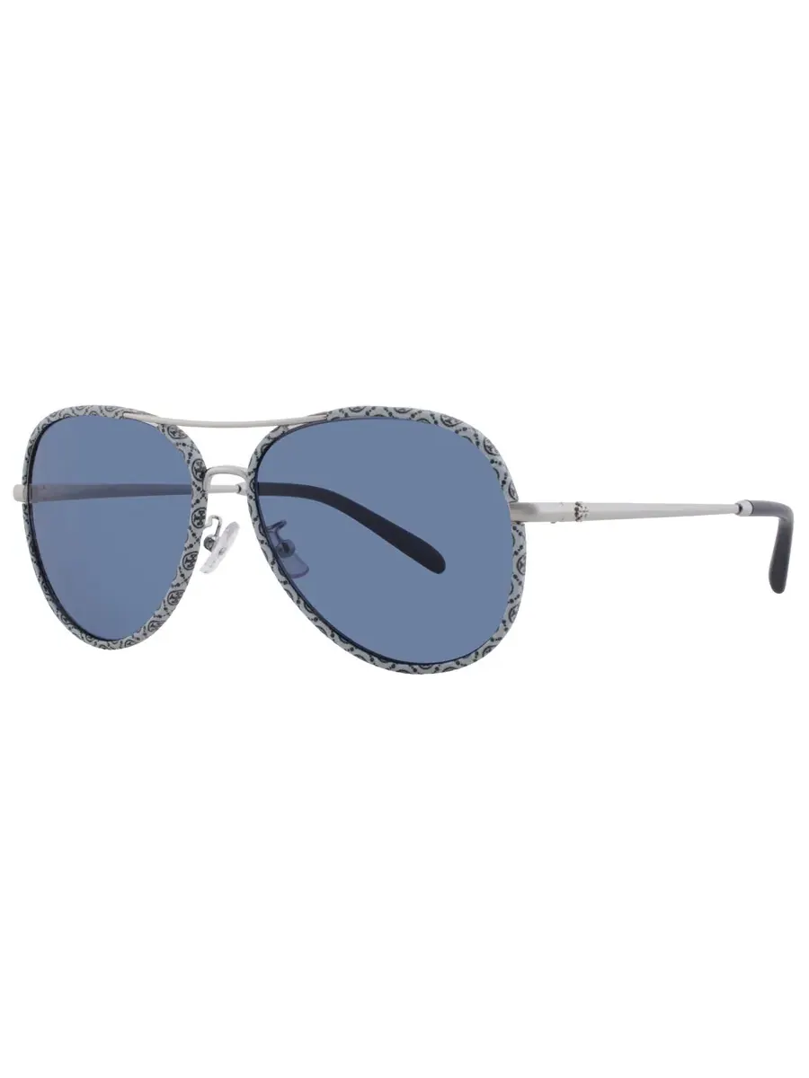 Женские солнцезащитные очки Tory Burch темно-синего цвета "Пилотер" TY6114 32744L 58 — изображение 2 из 5, серебряный
