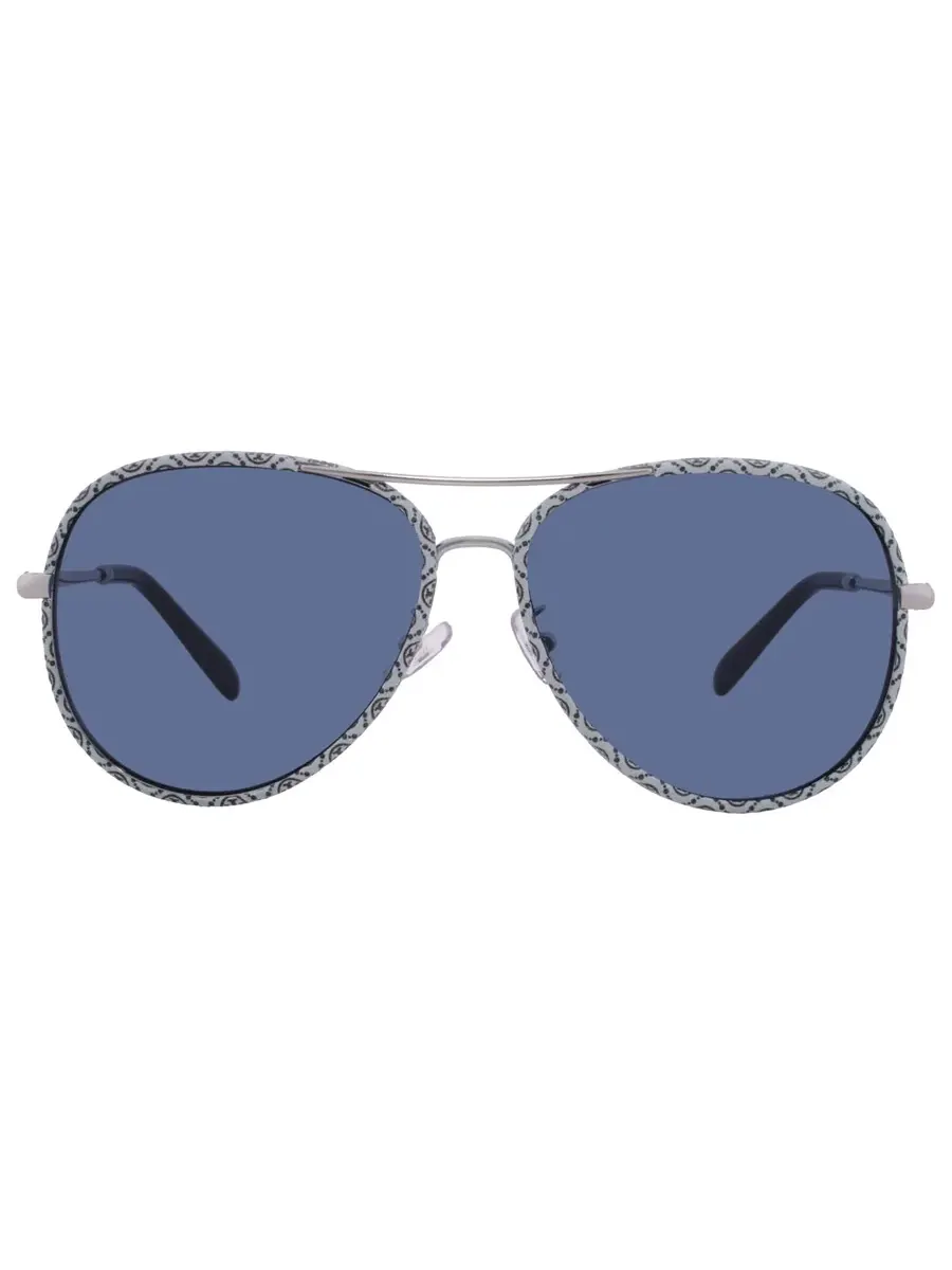 Солнцезащитные очки женские Tory Burch Navy Blue Pilot TY6114 32744L 60 — изображение 1 из 5, серебряный