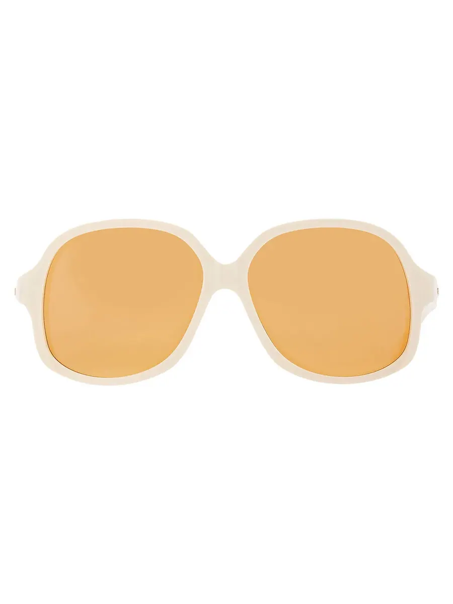 Солнцезащитные очки Valentino Orange Irregular Unisex VLS-177 C 59 Valentino Garavani, слоновая кость/золото