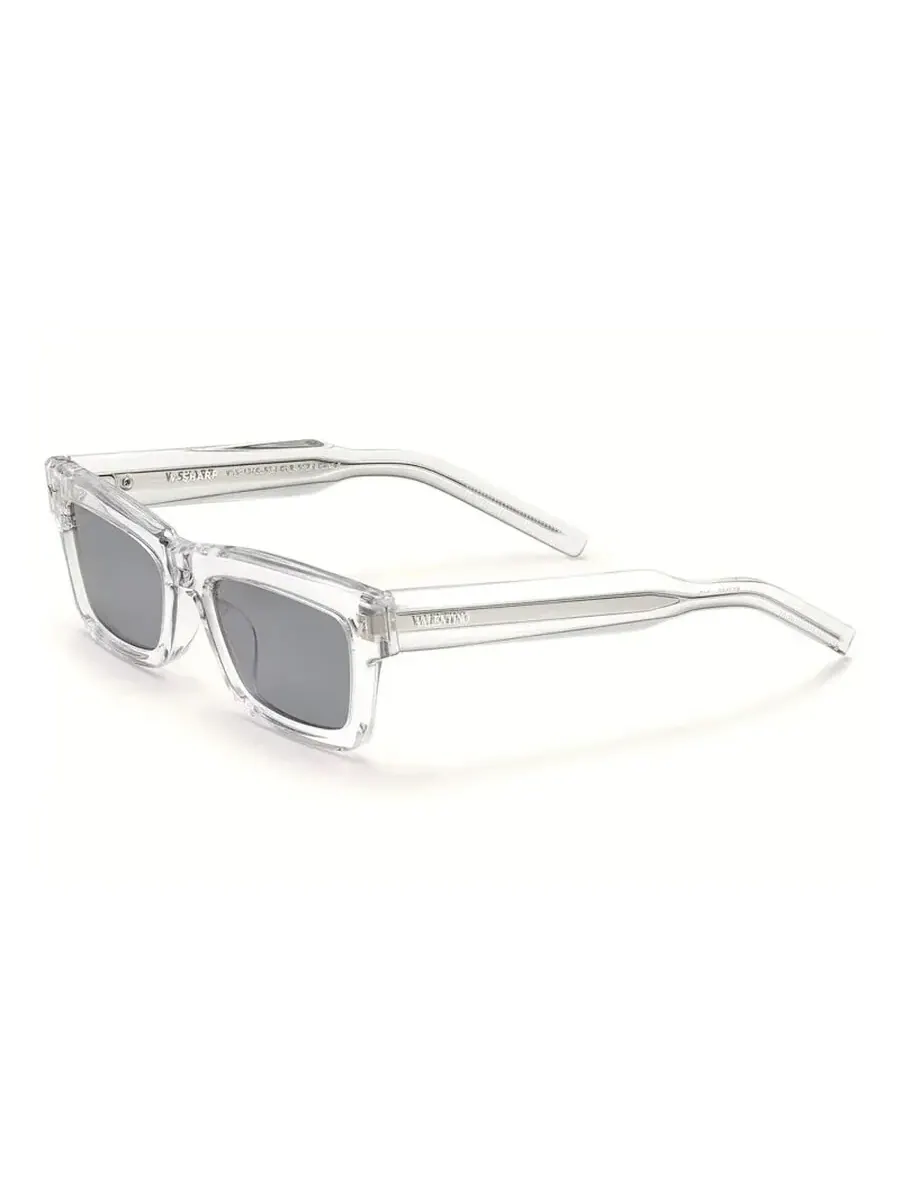 Valentino Garavani Valentino V - SHARP Прямоугольные унисекс солнцезащитные очки VLS-134 C 53 — прозрачный
