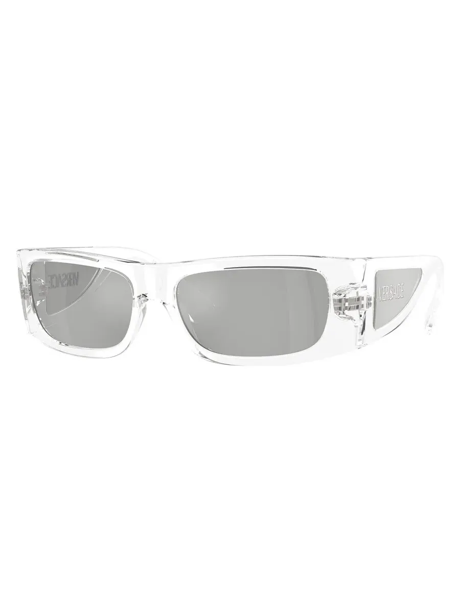 Мужские солнцезащитные очки Versace Clear Mirror Silver Wrap VE4481 148/8V 54 — прозрачный