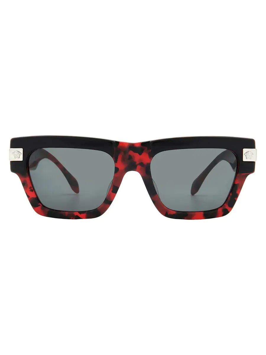 Мужские солнцезащитные очки Versace Dark Grey Square VE4464F 545787 55 — изображение 1 из 5, черный/красный