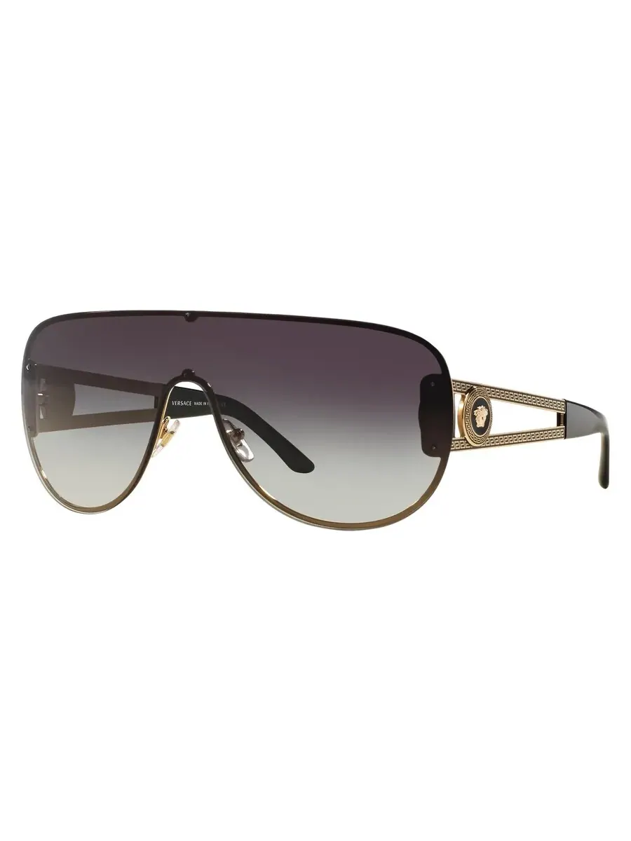 Очки для женщин Versace Grey Gradient Shield VE2166 12528G 141 — изображение 1 из 1, бледный золотистый