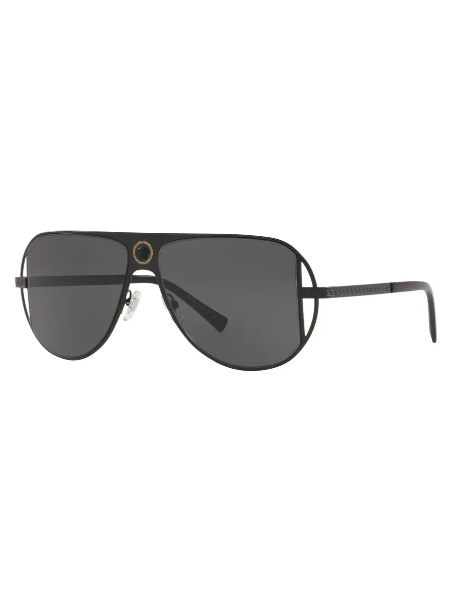 Мужские солнцезащитные очки Versace Grey Pilot VE2212 100987 57 — изображение 1 из 1, черный