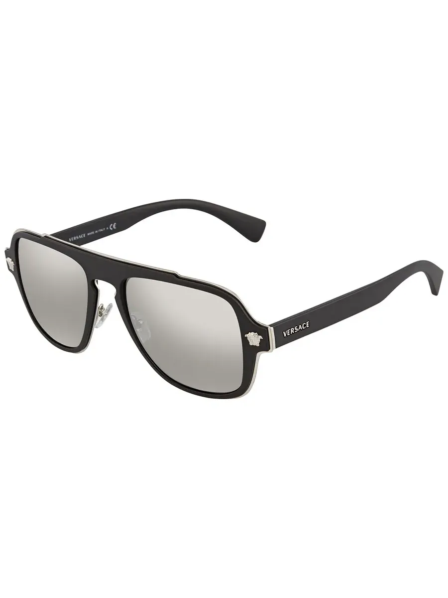 Солнцезащитные очки унисекс Versace Light Grey Silver Mirror Navigator VE2199 10006G 56 — изображение 1 из 4, серый