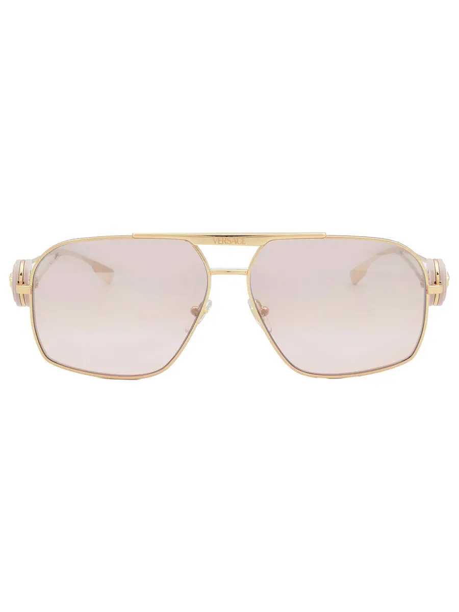 Мужские солнцезащитные очки Versace Pink Mirror Navigator VE2269 10027E 62 — изображение 1 из 5, розовый