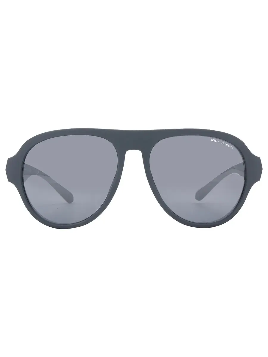 Мужские солнцезащитные очки Armani Exchange Grey Mirror Pilot AX4126SU 83016G 58 — изображение 1 из 5, темный зеленый
