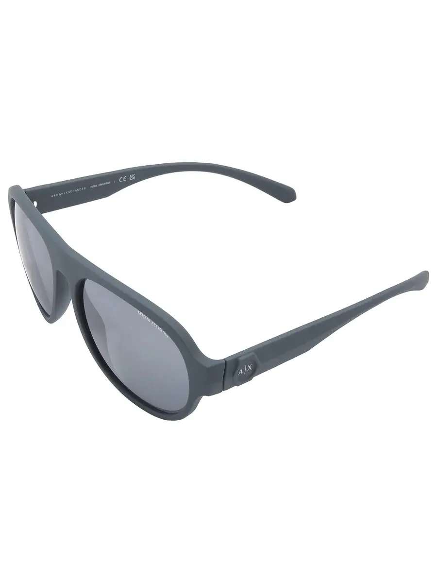 Мужские солнцезащитные очки Armani Exchange Grey Mirror Pilot AX4126SU 83016G 58 — изображение 4 из 5, темный зеленый