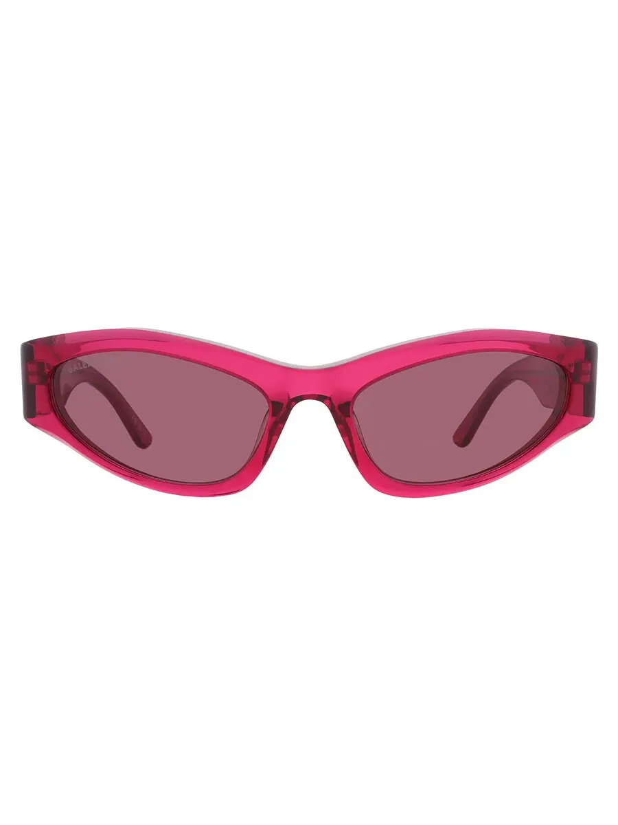 Женские солнцезащитные очки Balenciaga Violet Cat Eye BB0387S 003 58 — изображение 1 из 5, прозрачный бордовый