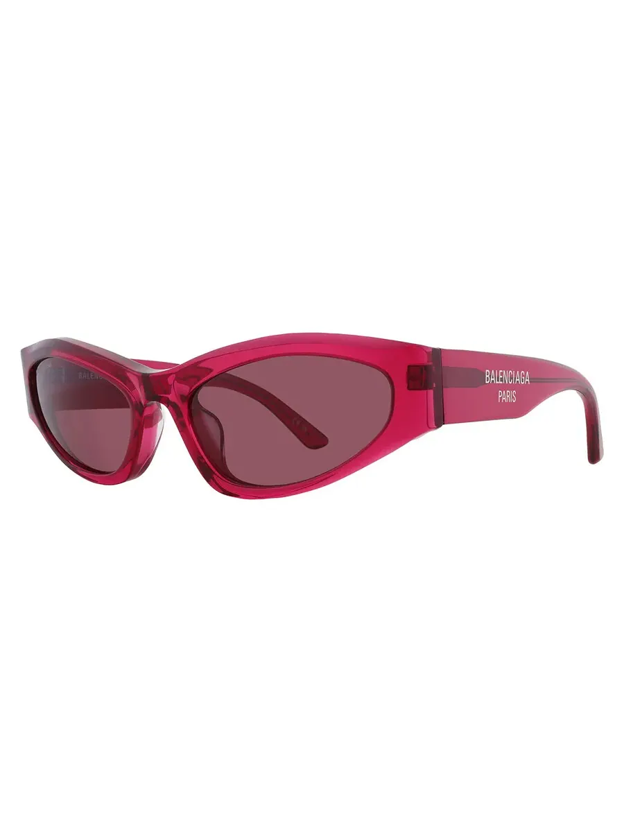 Женские солнцезащитные очки Balenciaga Violet Cat Eye BB0387S 003 58 — изображение 2 из 5, прозрачный бордовый