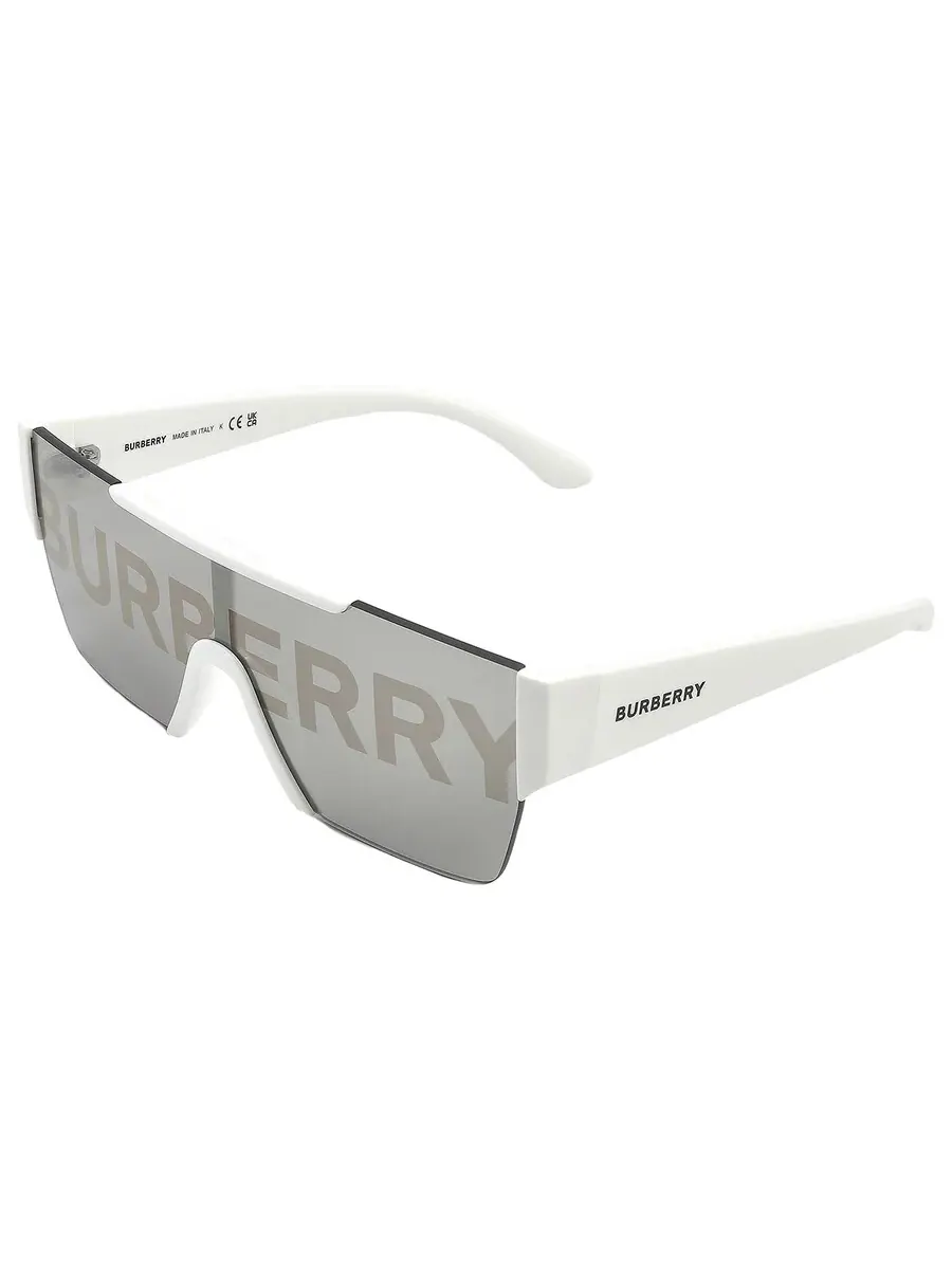 Мужские солнцезащитные очки Burberry серые / Burberry серебристые / золотой щит BE4291 3007H 138 — изображение 4 из 5